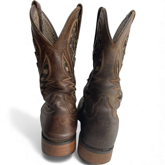 Ariat Leather Western Cowboy Square Toe Brown Boots Men's 11.5 - Picture 9 of 15